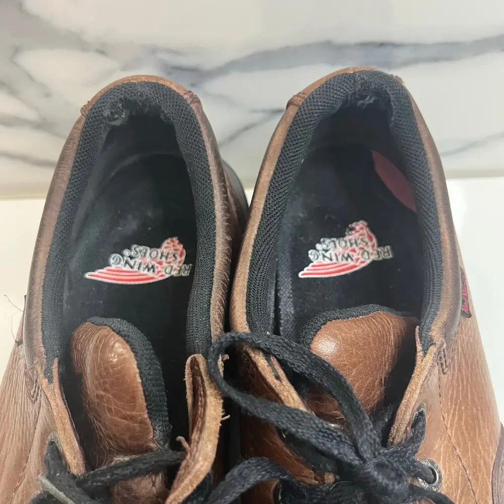 Red Wing 6611 Men's Brown Leather Steel Toe Lace-Up Work Shoes Sz 10 D Safety